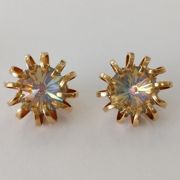 Pristine VTG ALL SIGNED Sarah Coventry Iridescent Crystals & Gold Tone Set - Picture 15 of 16